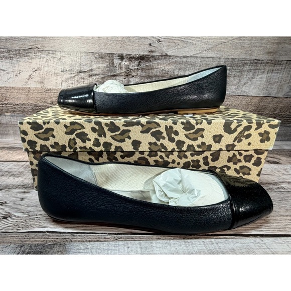 French Sole Shoes - FS/NY Black Creaser Women Flat Shoes Black Leather‎ Size 5.5